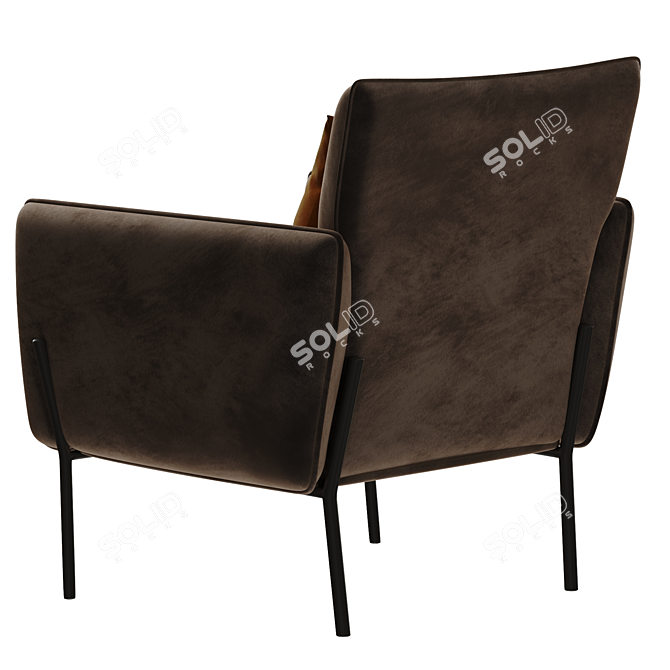 2021 Easton Accent Chair: Sleek Design, Black Legs 3D model image 4