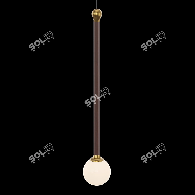 Minimalist Wooden Pendant Lamp 3D model image 2