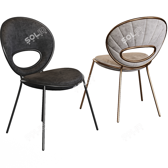 Elegant Black Pearl Chair | Alma de Luce 3D model image 1