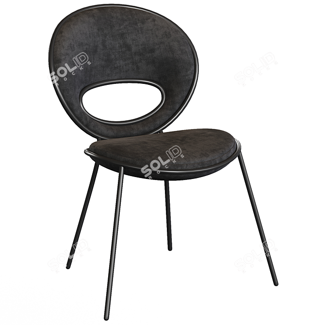 Elegant Black Pearl Chair | Alma de Luce 3D model image 3