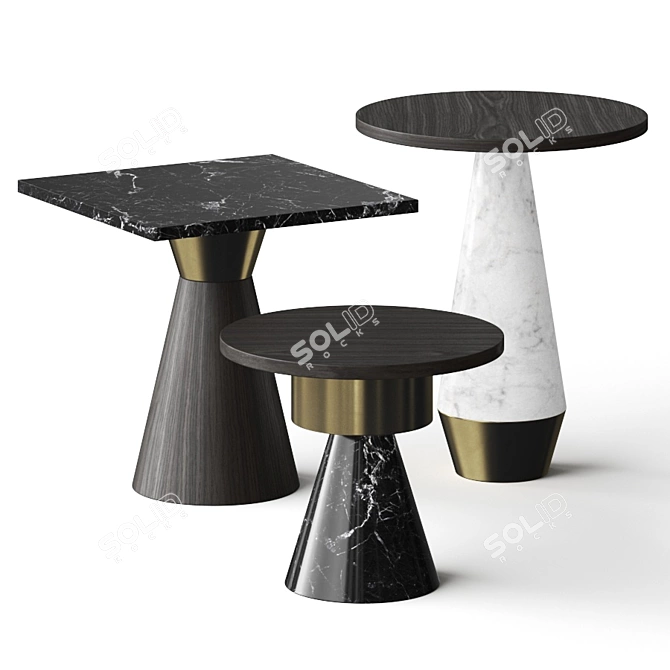  Elegant Draenert Totem Coffee Tables, Various Sizes and Render Versions 3D model image 1