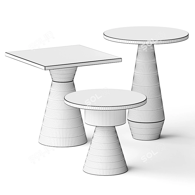  Elegant Draenert Totem Coffee Tables, Various Sizes and Render Versions 3D model image 2