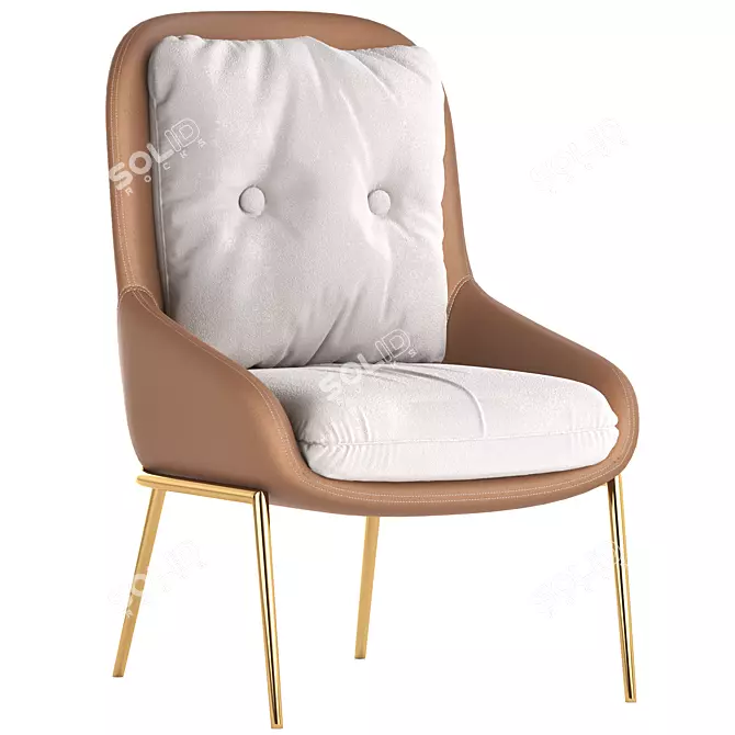 Nordic Elegance Accent Chair 3D model image 3