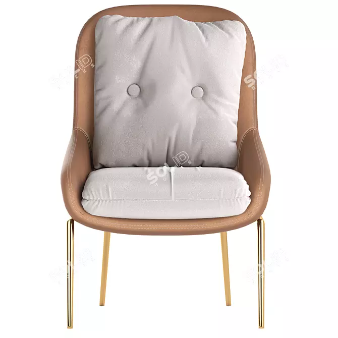 Nordic Elegance Accent Chair 3D model image 4