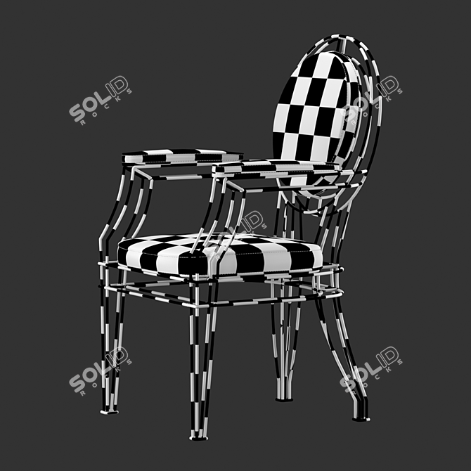 Elegant Rose Gold Velvet Chair 3D model image 5