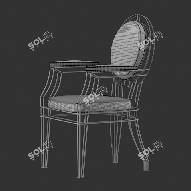 Elegant Rose Gold Velvet Chair 3D model image 6