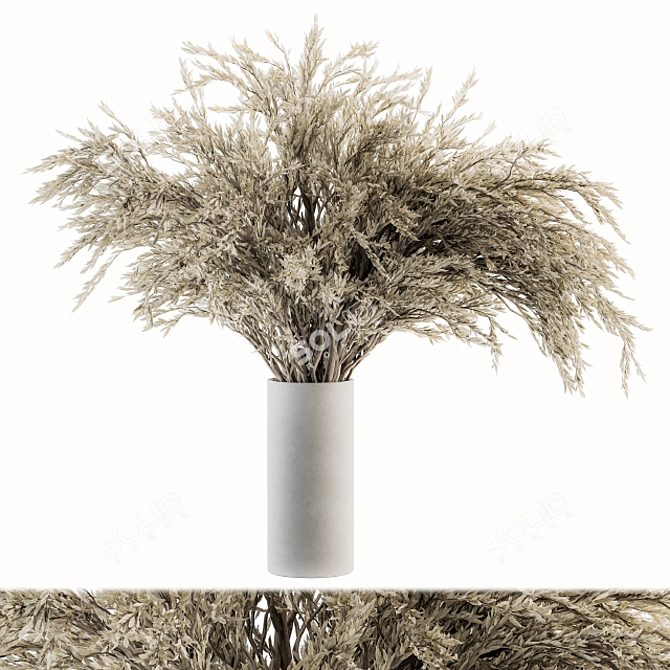 Elegant Twig Bouquet in Vase 3D model image 1