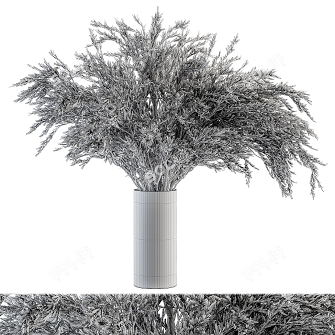 Elegant Twig Bouquet in Vase 3D model image 4