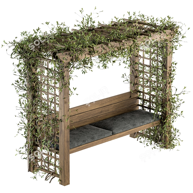 Ivy Pergola Bench Set 05 3D model image 1