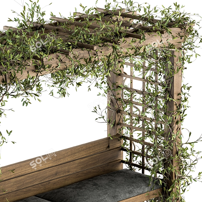 Ivy Pergola Bench Set 05 3D model image 3