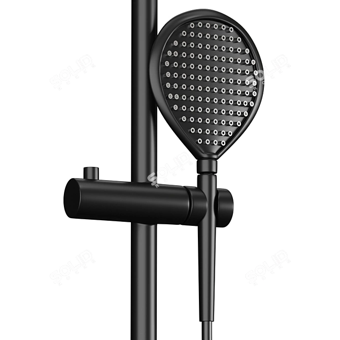 Gappo Black Thermostatic Shower System 3D model image 3