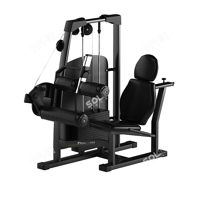 Leg Curl Seated Gym Equipment 3D model image 1