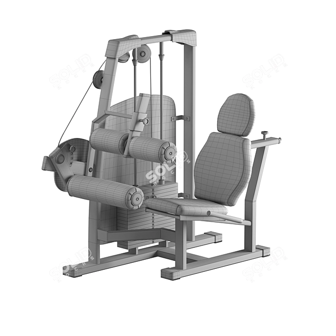 Leg Curl Seated Gym Equipment 3D model image 2