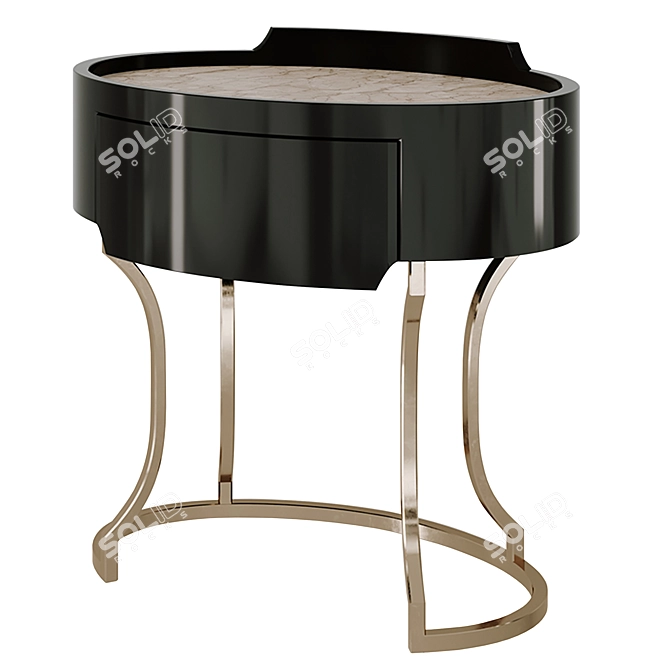 Elegant Bedside Table Hotel 3D model image 2
