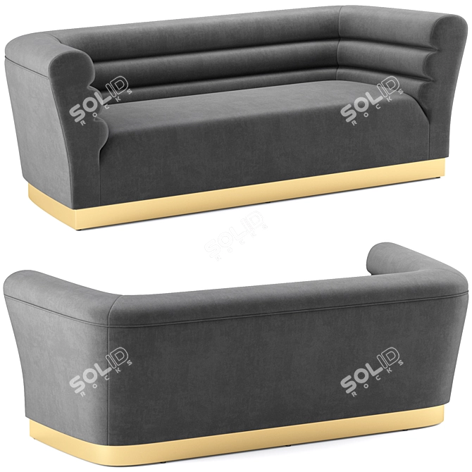 Luxurious Bellini Velvet Sofa 3D model image 1