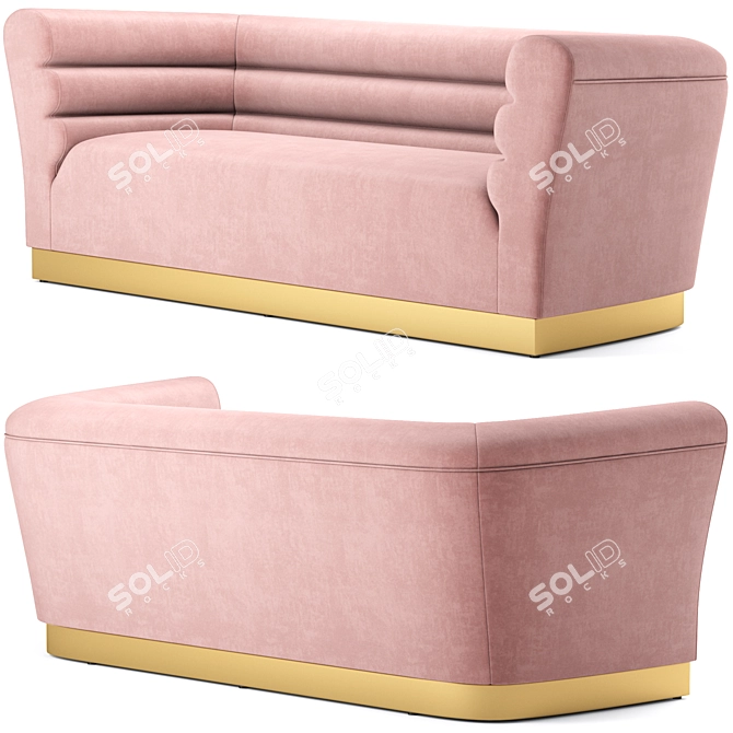 Luxurious Bellini Velvet Sofa 3D model image 2