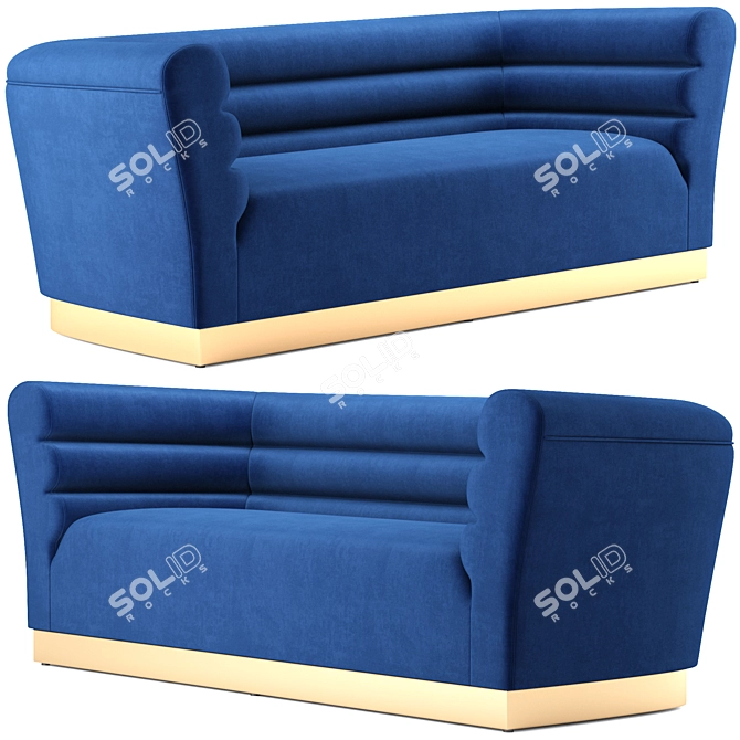 Luxurious Bellini Velvet Sofa 3D model image 3