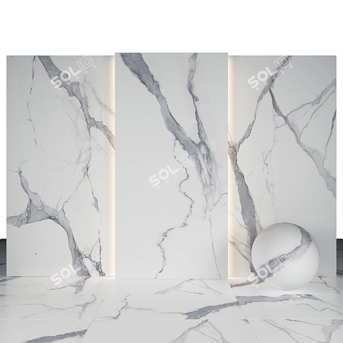 Elegant Statuario Marble Slabs 3D model image 1