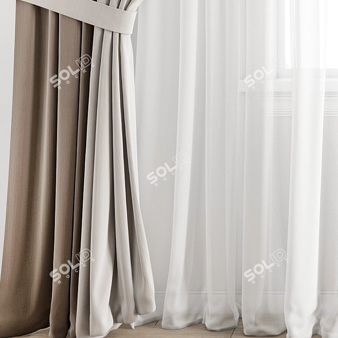 Premium Polygonal Curtain Model 3D model image 2