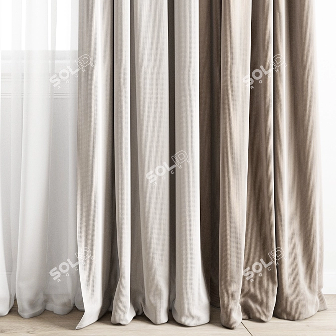 Premium Polygonal Curtain Model 3D model image 3