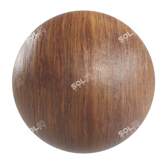 Premium Brown Oak Wood Texture 3D model image 1