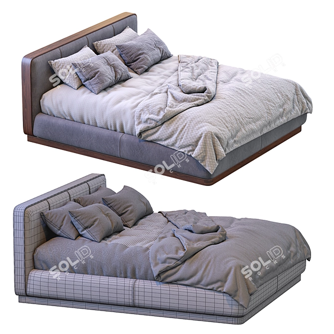 Elegant Ermes Bed: Flou's Finest 3D model image 5