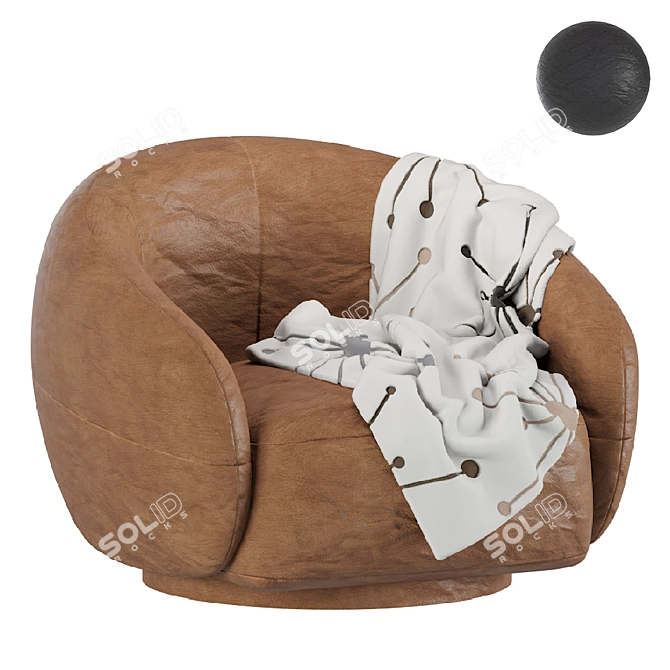 Elegant Tacchini Julep Leather Armchair 3D model image 1