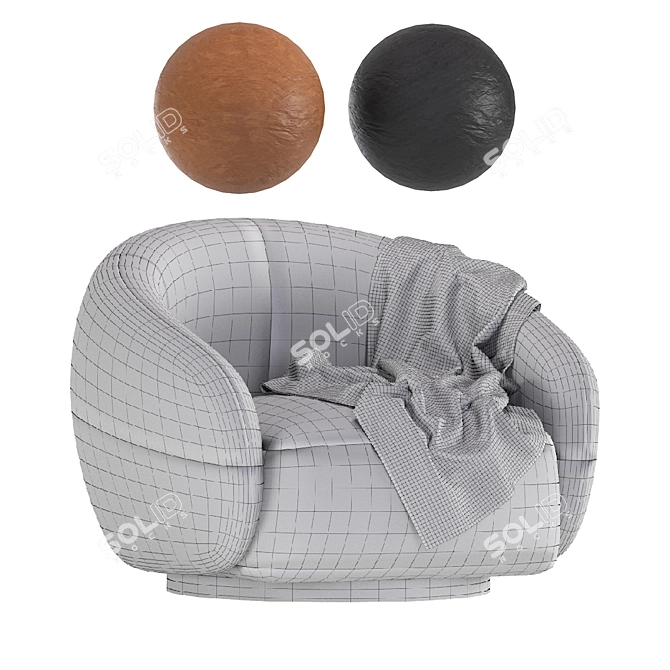 Elegant Tacchini Julep Leather Armchair 3D model image 7