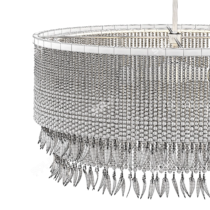 Coconut Bead Pendant Chandelier 3D model image 4