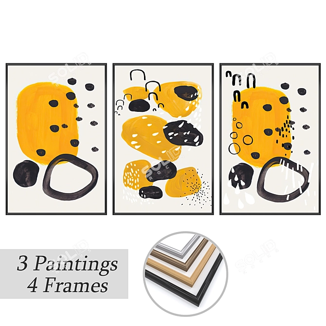 "Versatile Framed Wall Art Set 3D model image 1