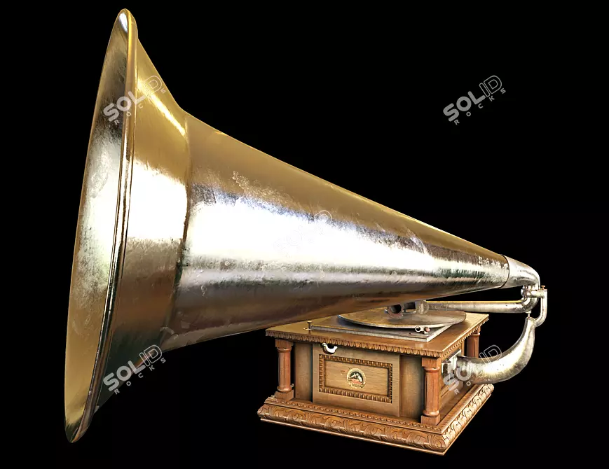 Vintage Gramophone: His Master's Voice 3D model image 1