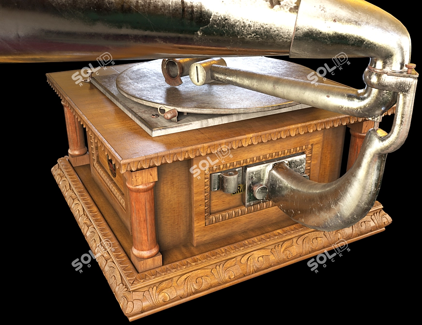 Vintage Gramophone: His Master's Voice 3D model image 3