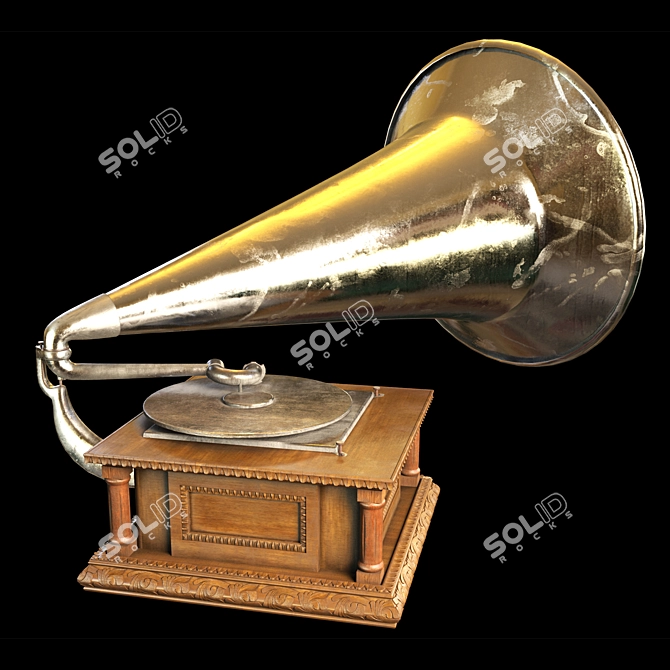 Vintage Gramophone: His Master's Voice 3D model image 6