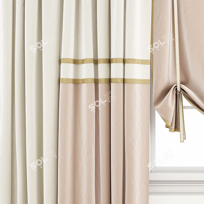 Polygonal Curtain Model - High Quality, Various Formats 3D model image 2