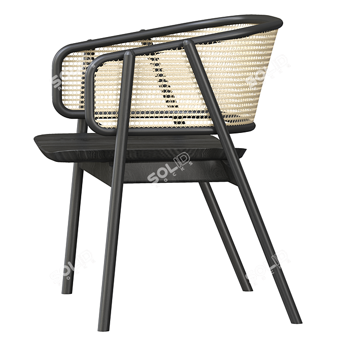 Elegant Cane Armchair - 2015 3D model image 3