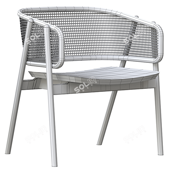 Elegant Cane Armchair - 2015 3D model image 5