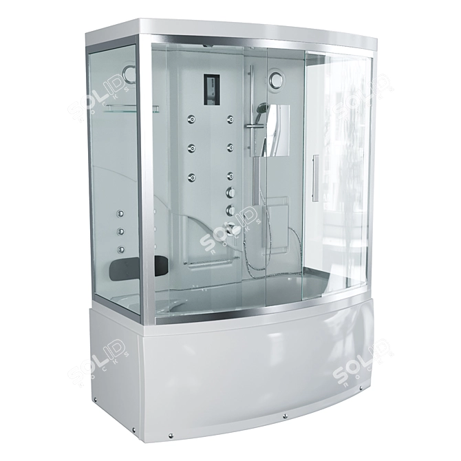 Elegant Pronto 170x100 Shower Enclosure 3D model image 1