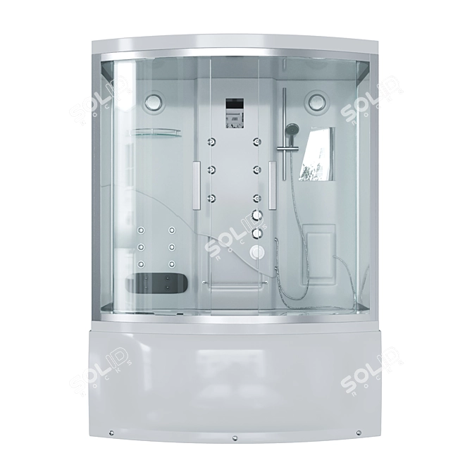 Elegant Pronto 170x100 Shower Enclosure 3D model image 2