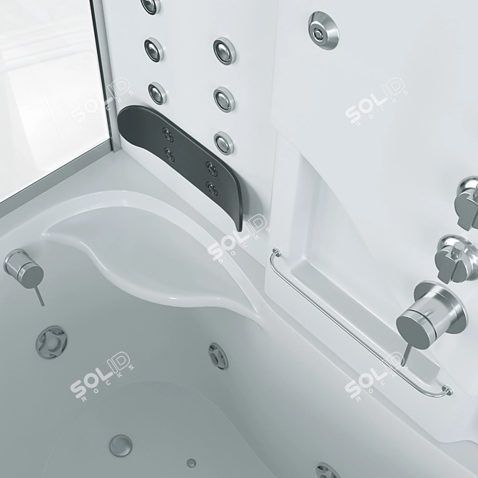 Elegant Pronto 170x100 Shower Enclosure 3D model image 3