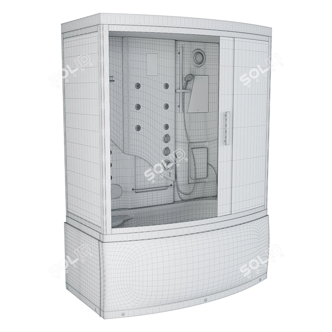 Elegant Pronto 170x100 Shower Enclosure 3D model image 5