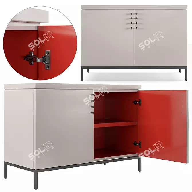 Luxury Lieutenant Cabinet: Elegant Design with Optional Finishes 3D model image 1