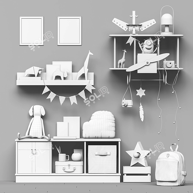 Kids Toys and Furniture Set 3D model image 5