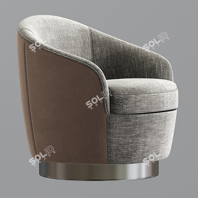 Claudia Swivel Armchair: Petite and Versatile 3D model image 2