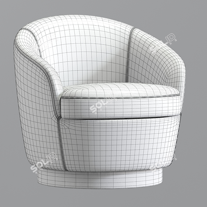 Claudia Swivel Armchair: Petite and Versatile 3D model image 3