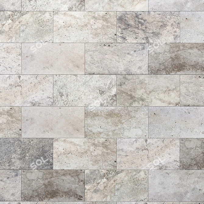 Travertine Tile: High-Quality Material & Textures 3D model image 2