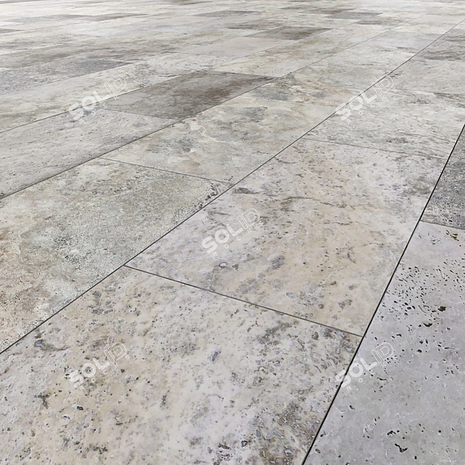 Travertine Tile: High-Quality Material & Textures 3D model image 3