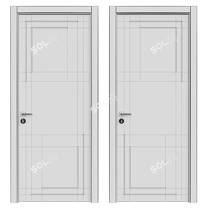 Sleek Interior Door - 3D Model 3D model image 2