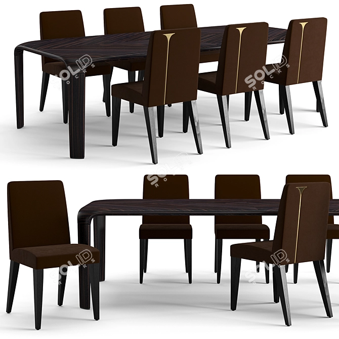 Fendi Casa Luxury Dining Set 3D model image 1