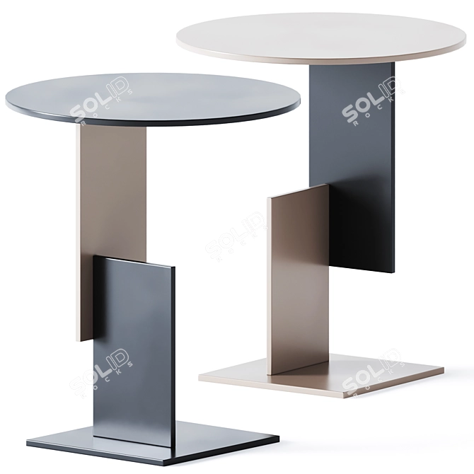 Sleek Metal Coffee Table 3D model image 1