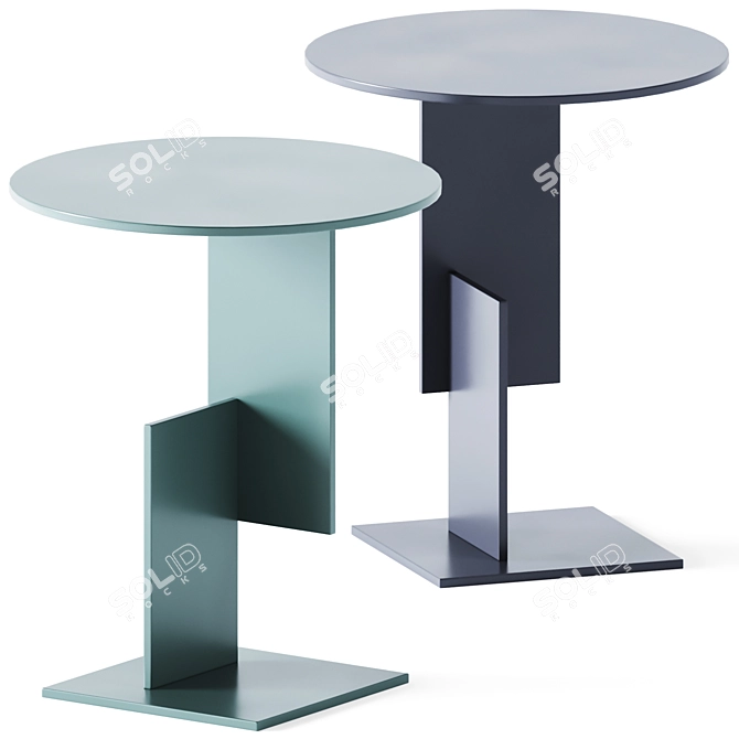 Sleek Metal Coffee Table 3D model image 2